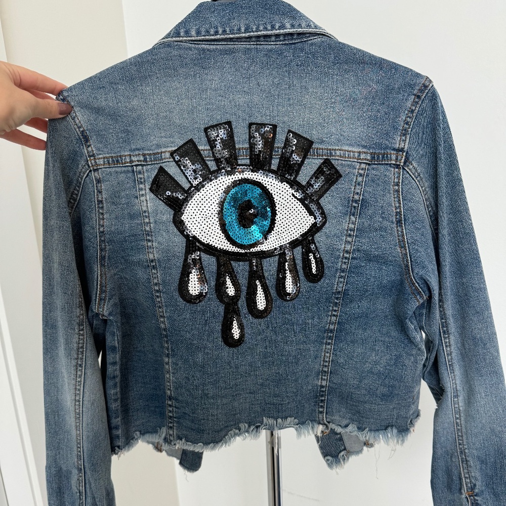 Evil Eye Jean Jacket - Size M